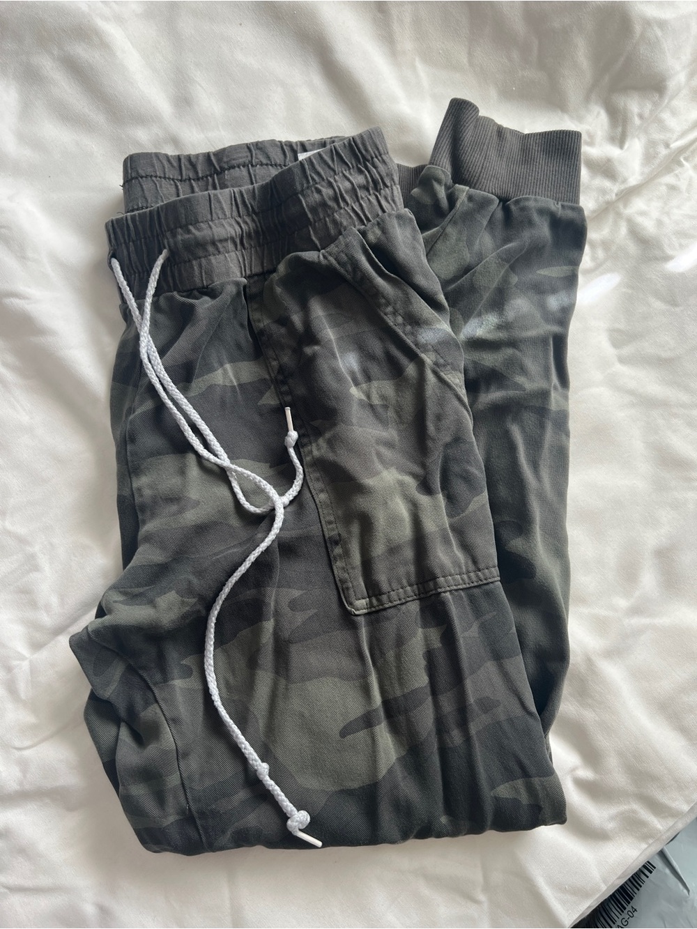 Splendid Olive Green & Black Camo Track Joggers